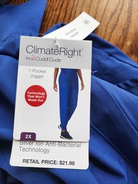 Cuddl Duds Royal Blue 7-Pocket Jogger